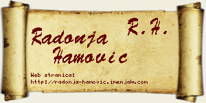 Radonja Hamović vizit kartica